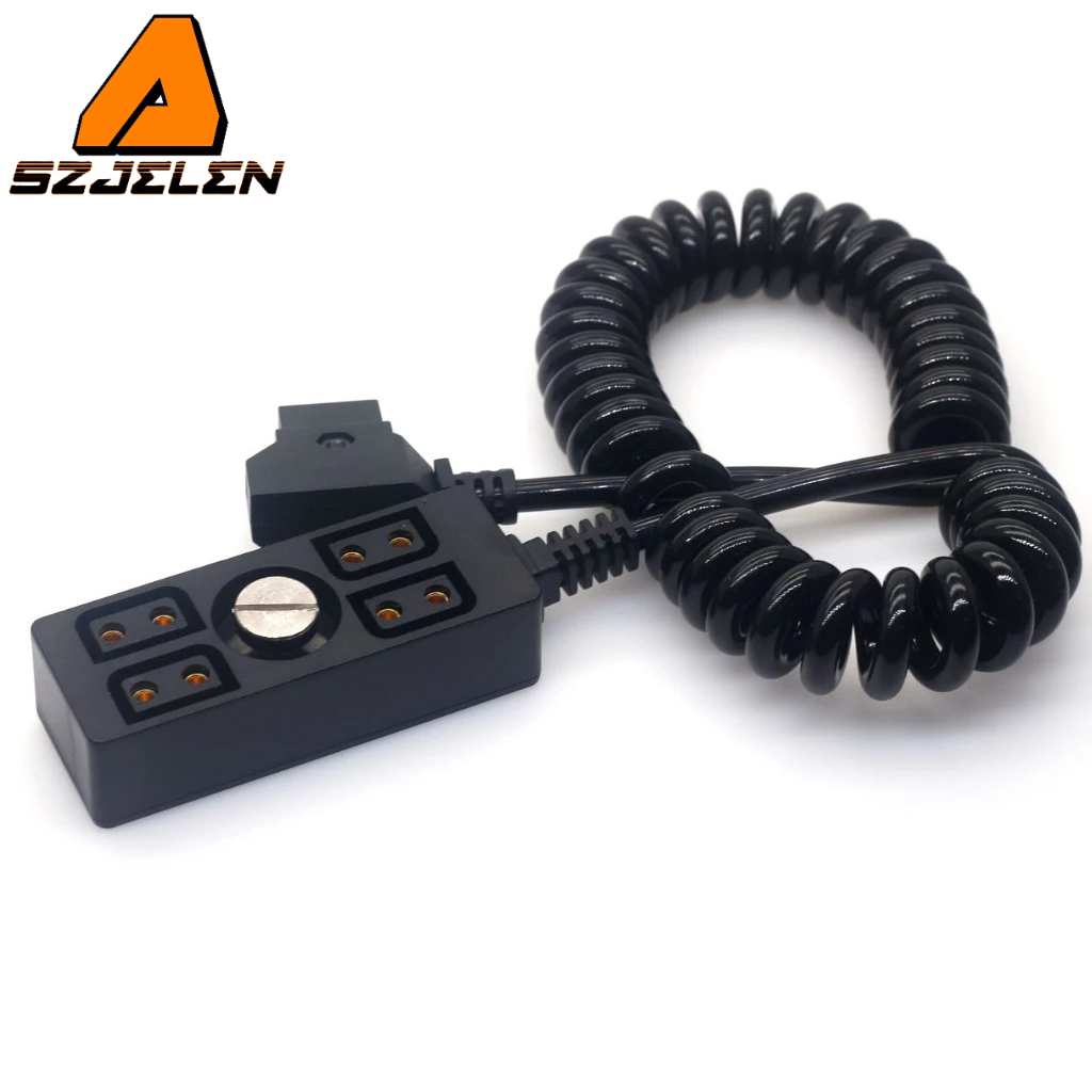 D-tap ถึง 4 พอร์ต D-tap หญิง Splitter Hub Coiled สายไฟ 1/4 "สกรูสําหรับ ARRI RED Monitor