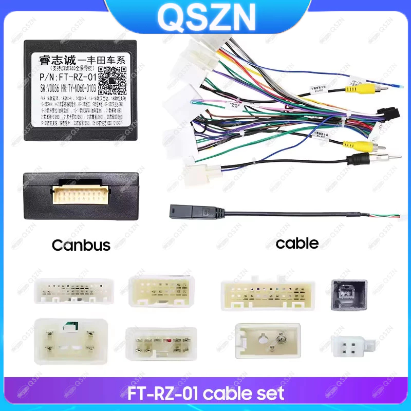 สําหรับ Toyota Corolla/Camry/CHR/RAV4/ LAND CRUISER พร้อมสายไฟกล่อง Canbus สายไฟ Android รถวิทยุ