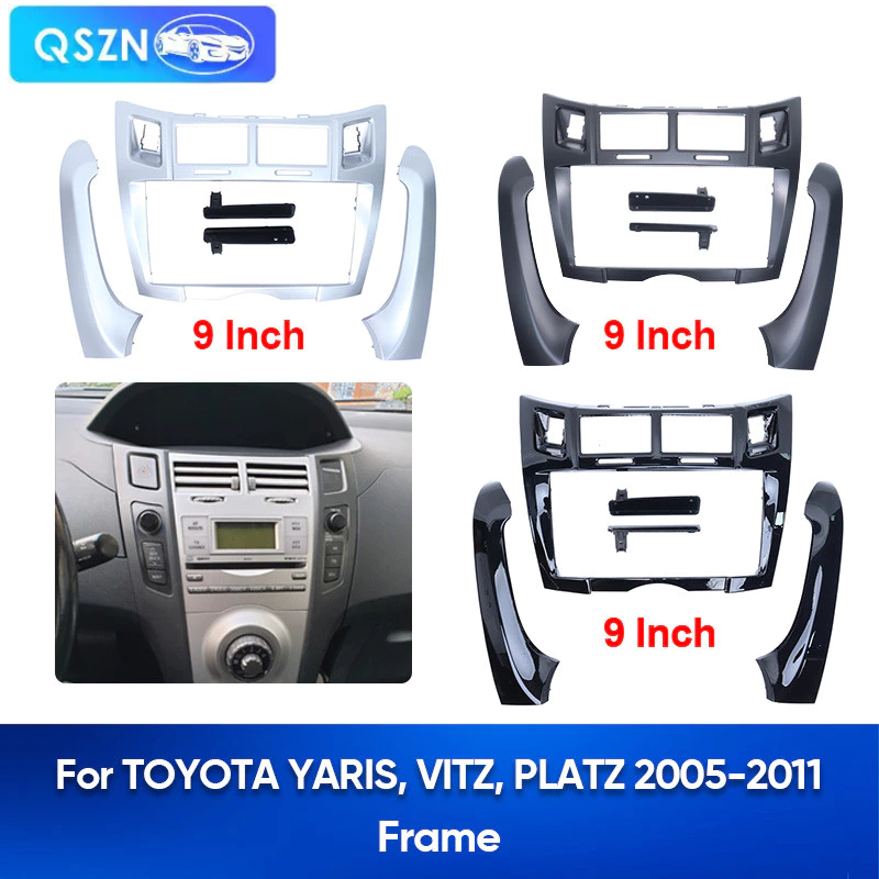 รถกรอบอะแดปเตอร์สําหรับ TOYOTA YARIS VITZ PLATZ 2005-2011 2Din รถ DVD CD Fascia แผงวิทยุสเตอริโอกรอบ Adaptor Fitting ชุดเครื่องเล่นวิทยุ