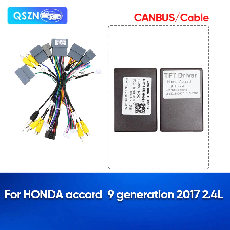 สําหรับ Honda Accord G9 (2.0/2.4) 2017 รถวิทยุสเตอริโอ ISO สายไฟตัวเชื่อมต่อสาย Adaptor Canbus กล่องมัลติมีเดีย HD-XB-151