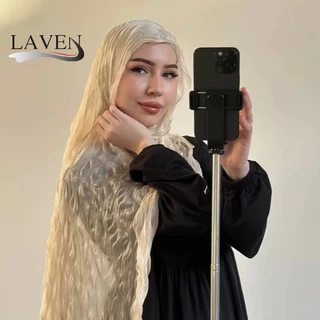 LAVEN ผ้าไหม Shimmer Ironless ริ้วรอย Hijab ผ้าคลุมไหล่ชีฟอง Headscarf ยาวผ้าคลุมไหล่มุสลิมผู้หญิงทุกวันผ้าพันคอ Tudung