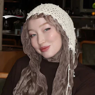 LAVEN ผ้าไหม Shimmer Ironless ริ้วรอย Hijab ผ้าคลุมไหล่ชีฟอง Headscarf ยาวผ้าคลุมไหล่มุสลิมผู้หญิงทุกวันผ้าพันคอ Tudung