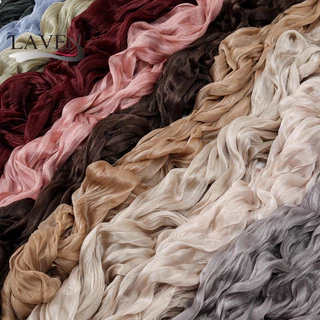 LAVEN ผ้าไหม Shimmer Ironless ริ้วรอย Hijab ผ้าคลุมไหล่ชีฟอง Headscarf ยาวผ้าคลุมไหล่มุสลิมผู้หญิงทุกวันผ้าพันคอ Tudung