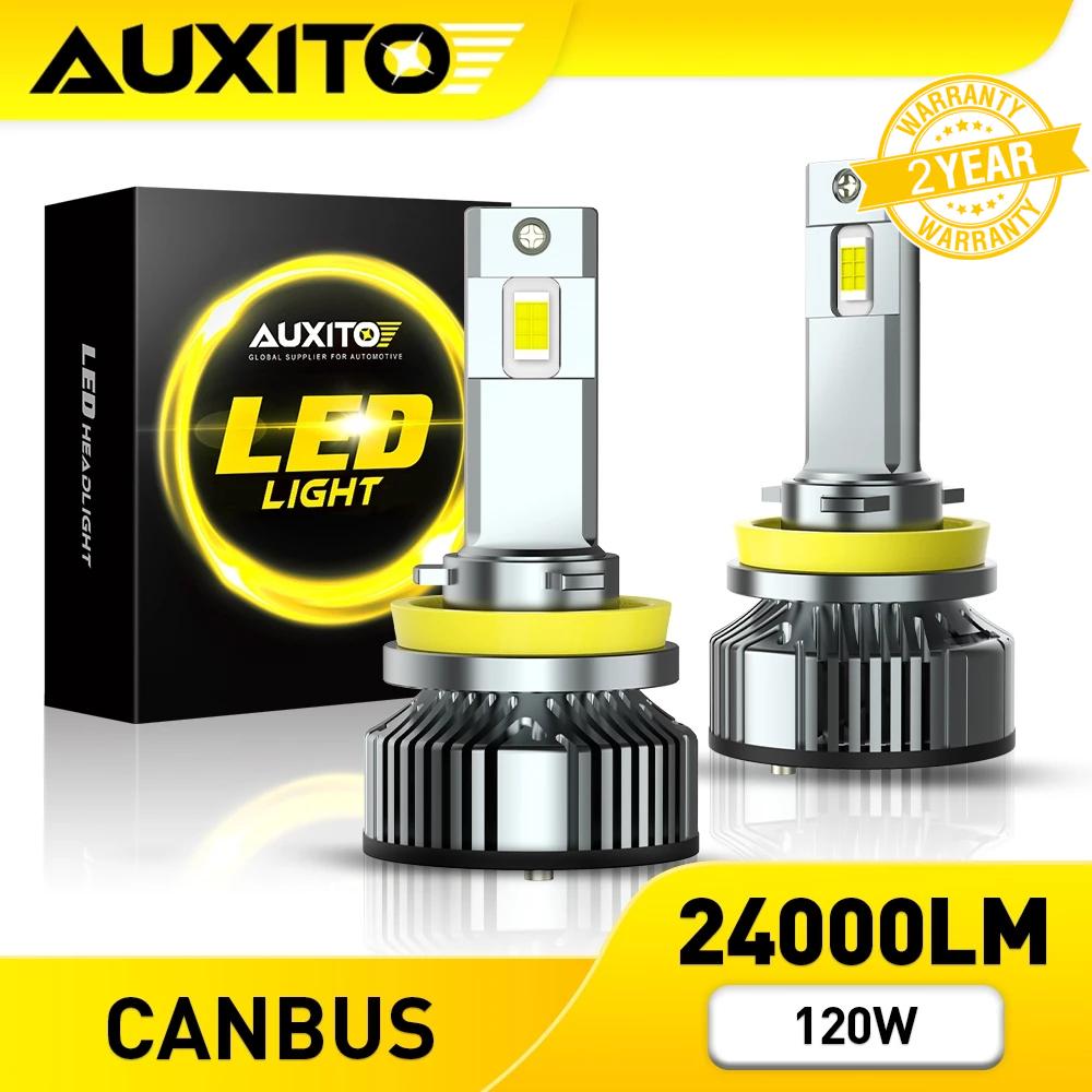 AUXITO ไฟหน้า Y19 120W 24000LM H11 9005 HB3 รถ LED สำหรับไฟต่ำ แสงสว่างสูง กระจายแสงสมบูรณ์ ไม่รบกวนรถคันอื่น Canbus