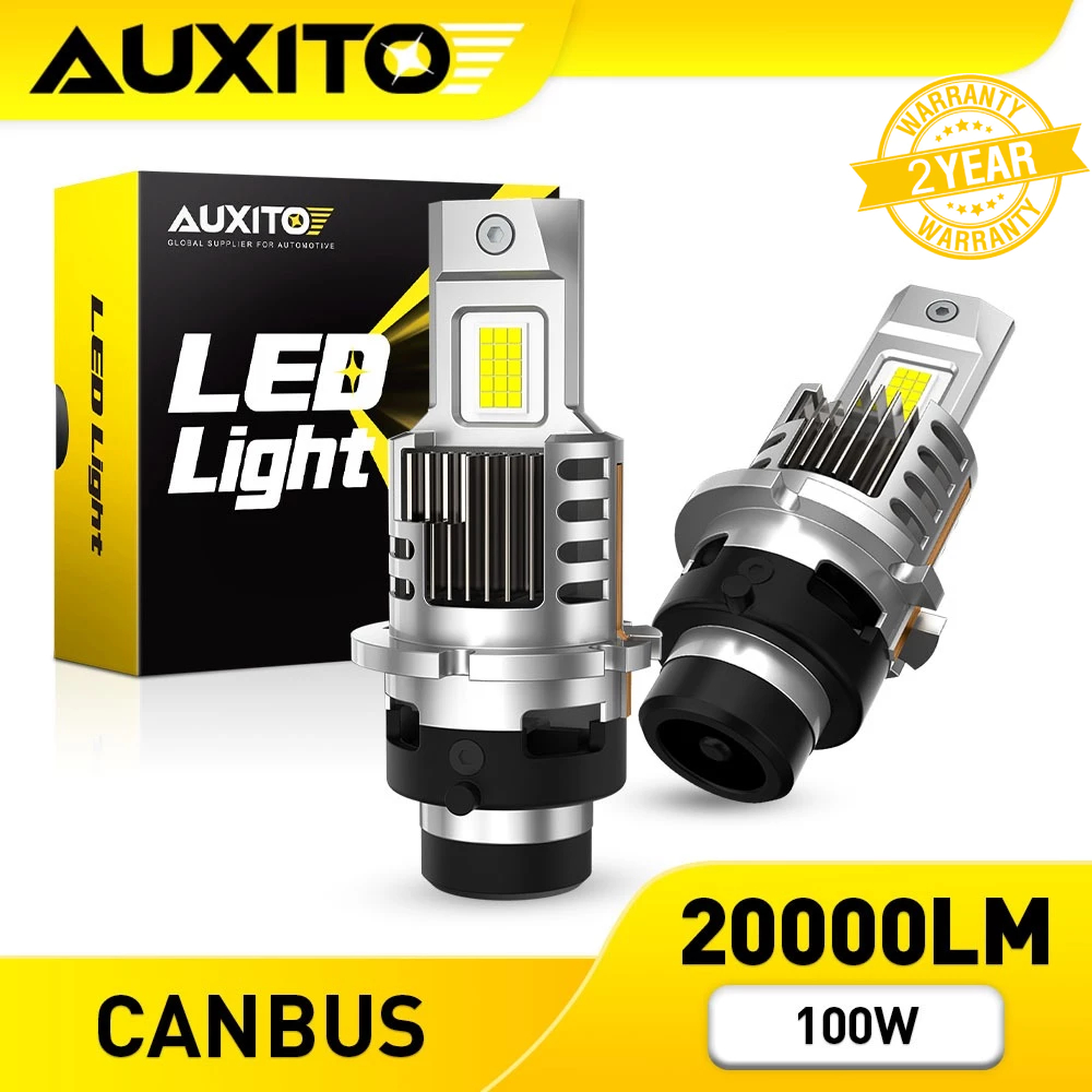 AUXITO 2PC ไฟหน้า Q16 D2S D4S 100W 20000LM รถ LED ไฟหน้า 6000K สีขาวไฟหน้ารถ Plug and Play 12V