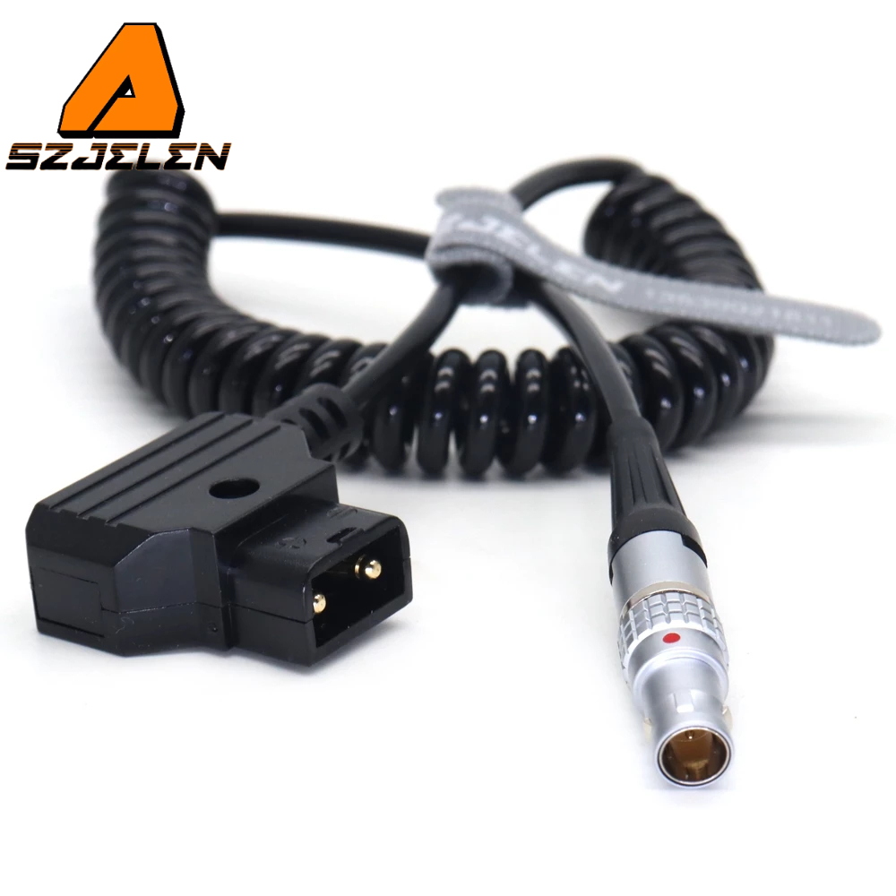 Coiled D-Tap to 0B 2Pin Male Power Cable for Blackmagic Pyxis 6K, SmallHD, Teradek, Z CAM