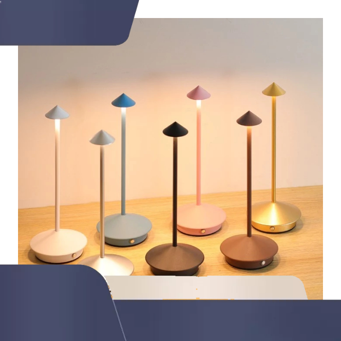 🍄โคมไฟรูปเห็ดหัวแหลม ✨กันน้ำ 💡สัมผัสเปิด-ปิด 🔋ชาร์จUSBได้ เหมาะตกแต่งสวน/บาร์/ร้านอาหาร