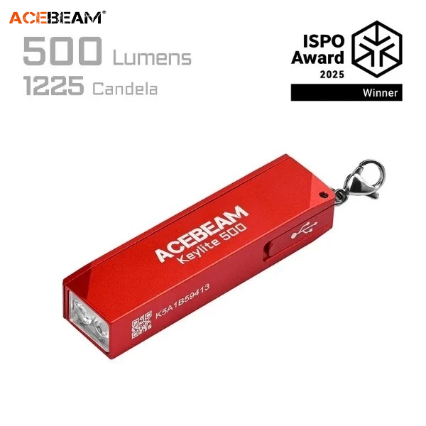ACEBEAM Pokelit Keylite 500 ไฟฉายพวงกุญแจขนาดเล็ก | 500 Lumens Dual LED Strong Light Type-C Fast Charge · IP66 กันน้ํากันกระแทก EDC แบบพกพา