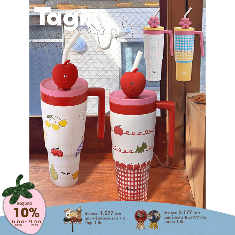 Tagi. กระติกน้ำสแตนเลส เก็บอุณหภูมิ ความจุขนาดใหญ่ พร้อมหลอด 1.2L กระติกน้ําเก็บความร้อนขวดสูญญากาศ