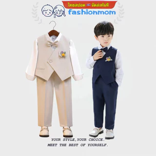 【ไทยสปอต】🇹🇭 จัดส่งทันที ชุดเด็ก ชุดเดรสเด็กชายฤดูใบไม้ผลิเวอร์ชั่นเกาหลีสีทึบชุดเสื้อกั๊กเด็กชายวันเกิดครั้งแรกดอกไม้เครื่องแต่งกายสาว
