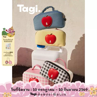 Tagi. Apple Cosmetic Bag กระเป๋าเครื่องสำอาง ผ้าเดนิม แบบพกพา กันน้ำ น่ารักสำหรับการเดินทาง คริสมาส