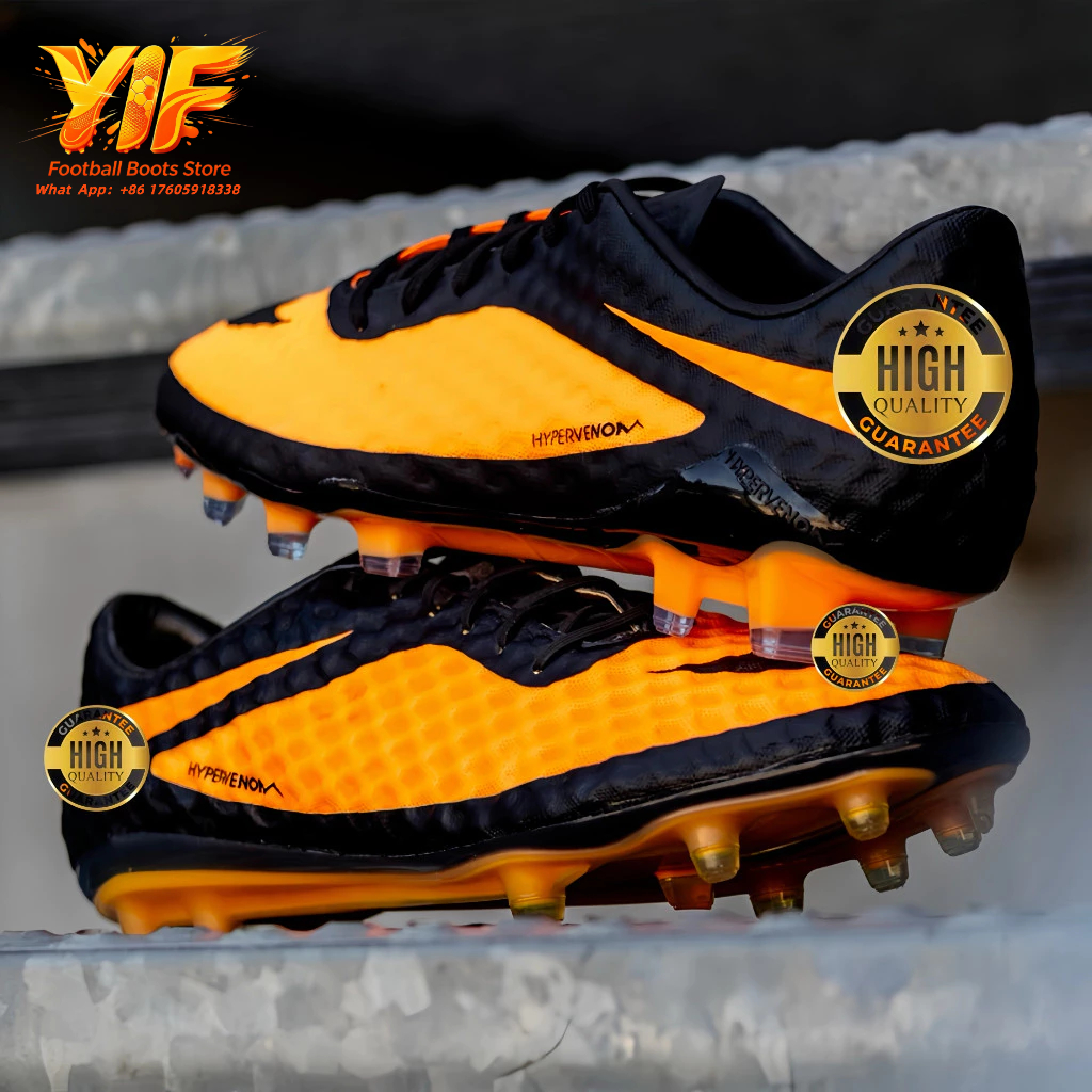 รองเท้าฟุตบอล Hypervenom RGN SE "Bright Citrus" CR7 FG knit Starter เหมาะสําหรับผู้ชาย ผู้หญิง และเด็ก Size: 39-45