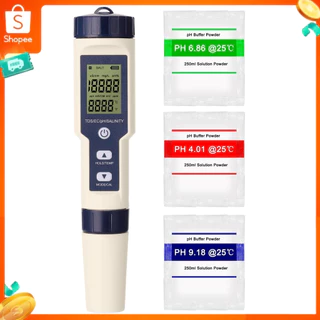 EZ-9909 5-in-1 เครื่องทดสอบคุณภาพน้ำ – pH/EC/TDS/ความเค็ม/อุณหภูมิ มีดิจิตอลปากกาทดสอบแบบพกพา ปรับเทียบอัตโนมัติ ATC ทนน้ำ IP67 พร้อมแบตเตอรี่