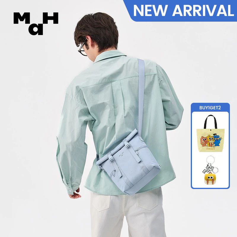 MaH 3576 กระเป๋าโท้ทแบบนุ่มสีทึบ Minimalist Commuter Bag กระเป๋าสะพายข้างน้ําหนักเบากันน้ํา
