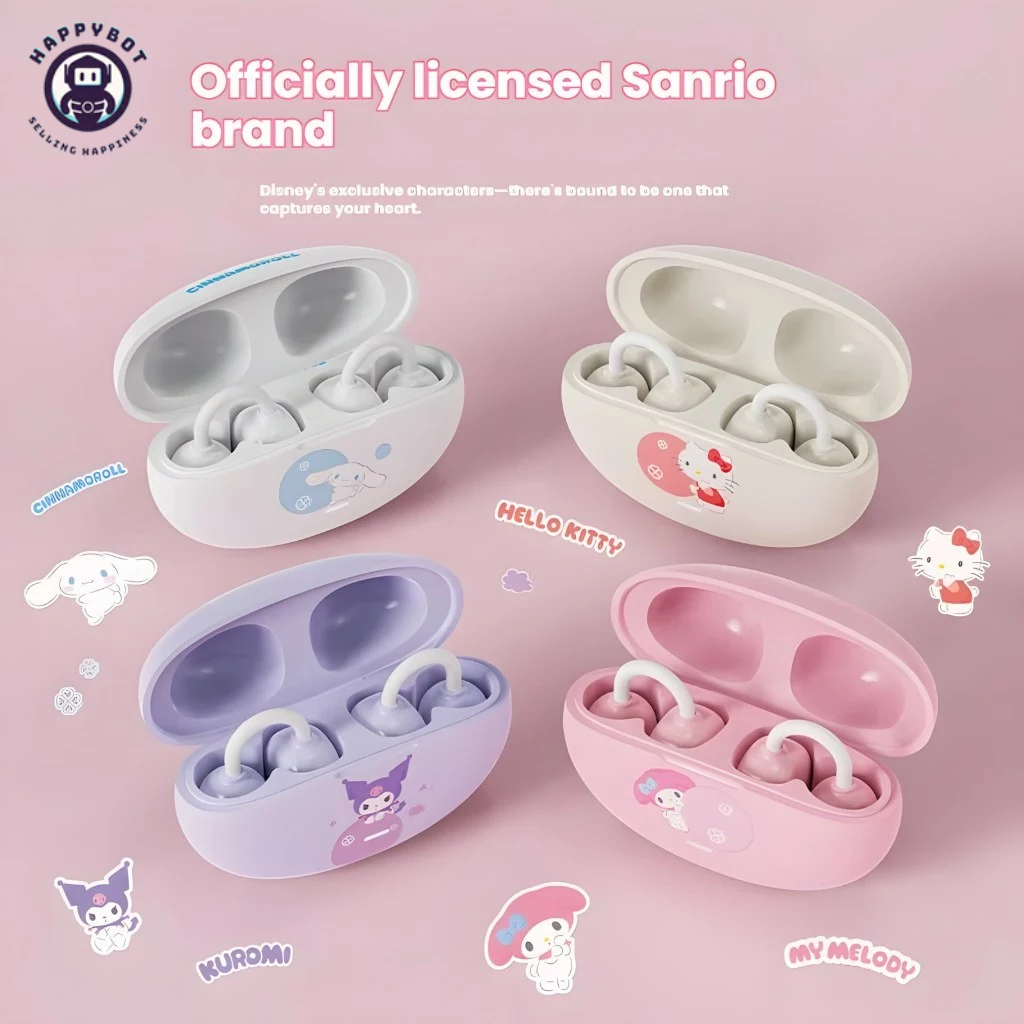 Sanrio T18 หูฟังบลูทูธ TWS หูฟังไร้สายบลูทูธ 5.3 AI ลดเสียงรบกวน Latency ต่ํา IP55 Deep Bass 24H อาย
