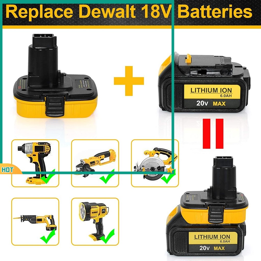 JELLDOG สําหรับ DCA1820 20V MAX ถึง 18V แบตเตอรี่อะแดปเตอร์แปลงสําหรับ