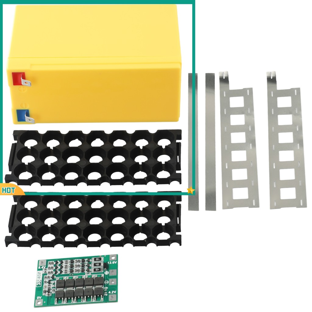 JELLDOG 12V 7Ah Battery Case Holder Fit 18 650 Cells 3*7 Nickel