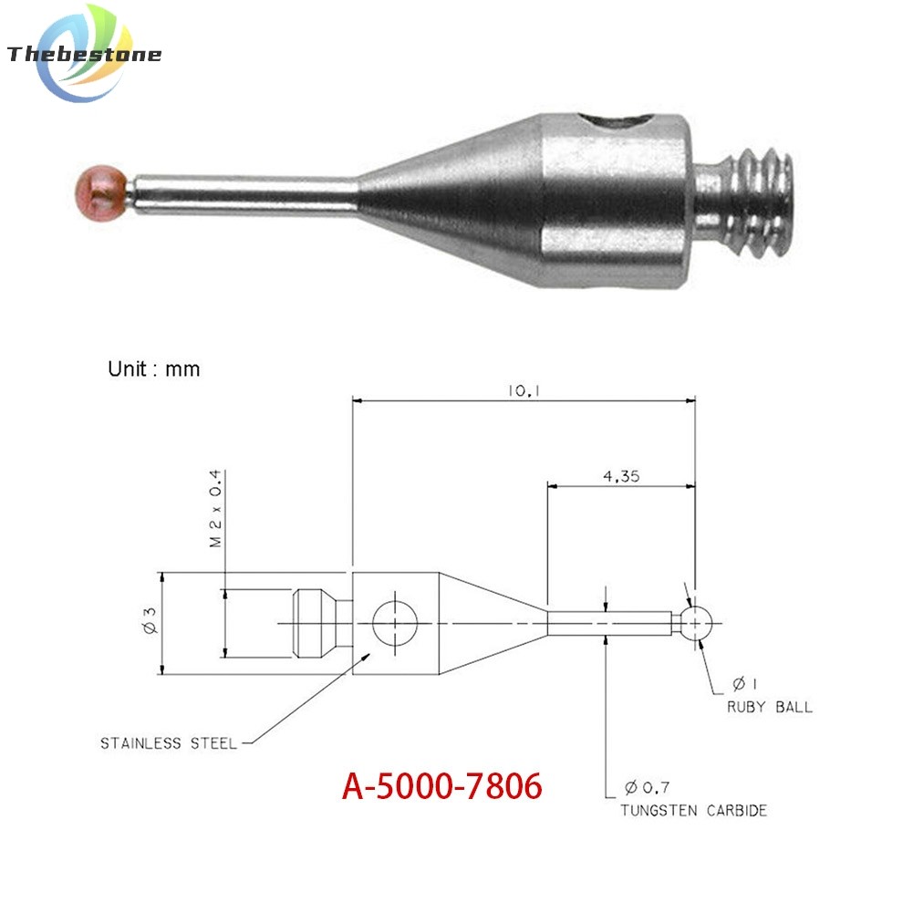 [Thebest] ลดล้างสต๊อก Cmm Touch Probe Cmm Stylus Tips M2 CMM Styli 1mm Ball ยาว 10mm A-5000-7806