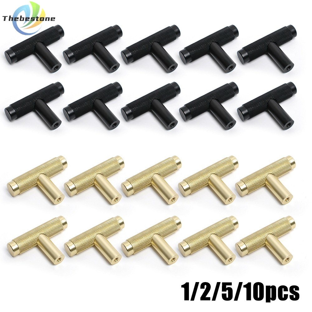 [ดีที่สุด] ลดล้างสต๊อก 1/2/510 ชิ้นตู้ครัวประตูลิ้นชักตู้ลิ้นชัก Knurled T Bar Knob