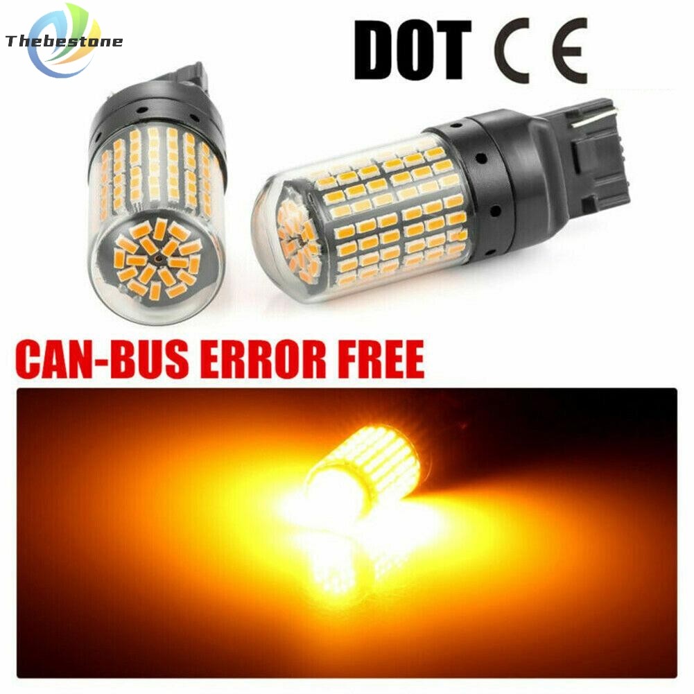[Thebest] ลดล้างสต๊อก 2x หลอดไฟ LED 3014 144SMD W21W WY21W Canbus T20 7440 ไฟเลี้ยว LED