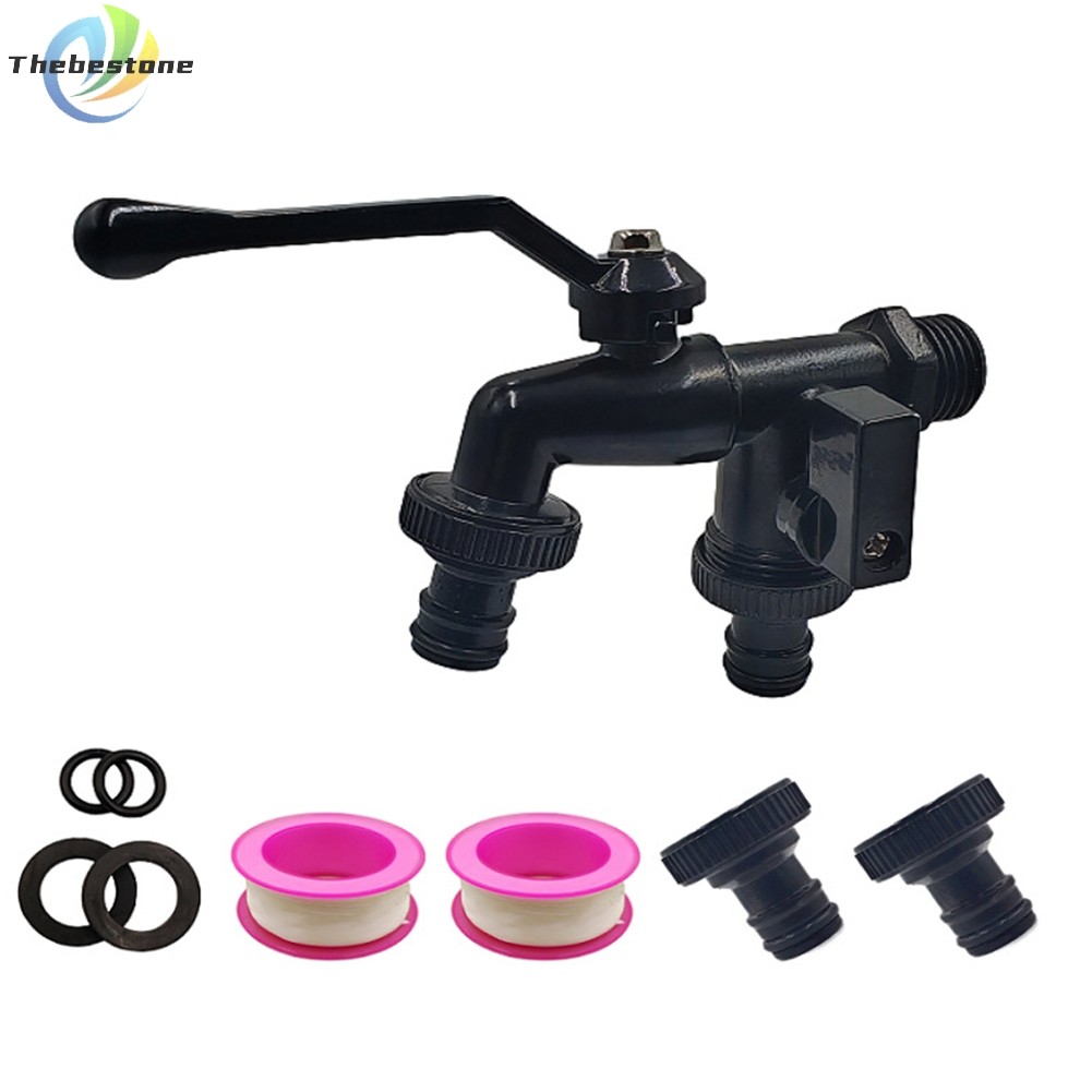 [Thebest] Double Outlet Garden Tap 1/2 "ทางเข้าพร้อม 2  3/4" Outlets Double Water Tap