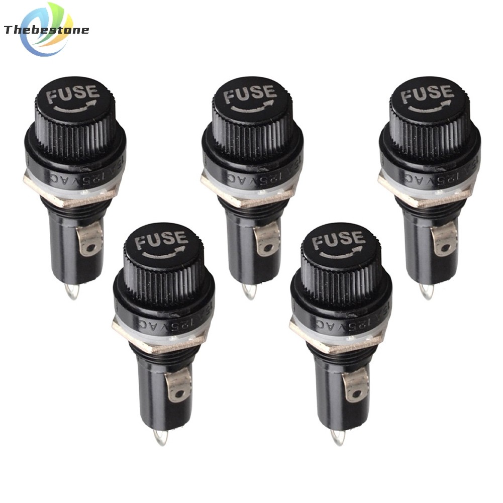 [Thebest] Clearance sale 5 Pack Panel Mount Screw Cap Fuse Holder Case for 6X30 MM Glass Tube FUSE