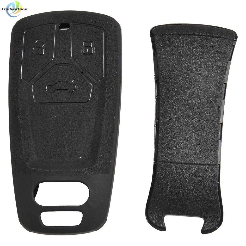 [Thebest] Clearance sale Matte Black Car Key Fob Cover Case Holder For A4 B9 Q5 3 ปุ่มอุปกรณ์เสริม