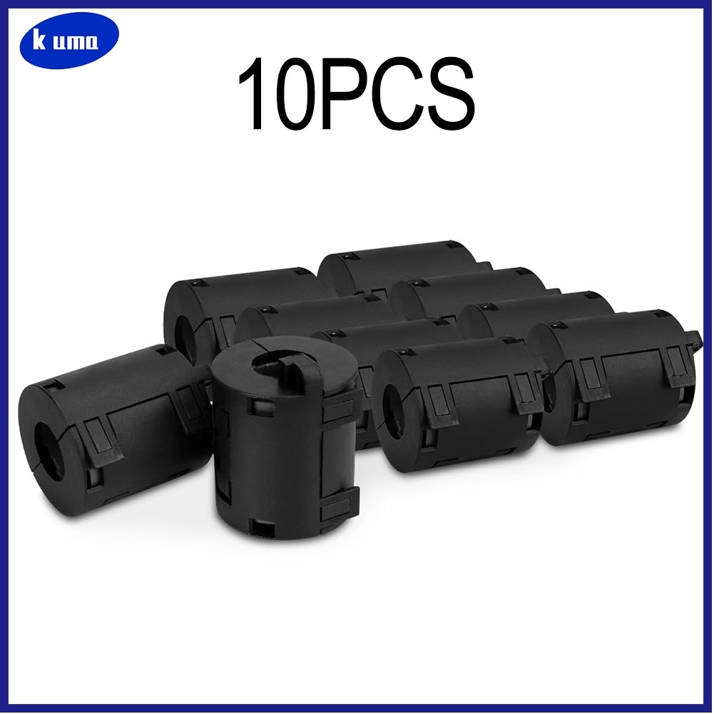 GJ-xk 10PCS Ferrite แหวนสีดํา Clip-On Ferrite แหวนเสียงรบกวน Suppressor สาย Clamp 13 มม.