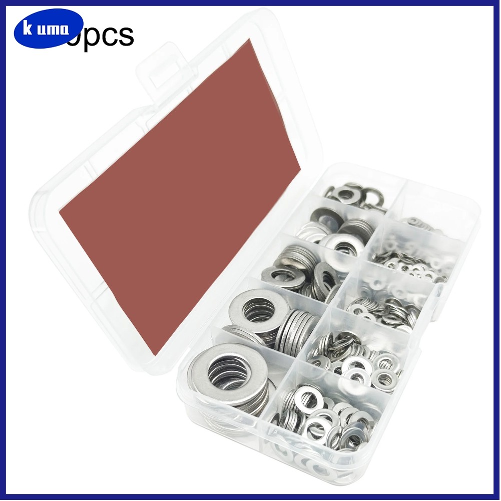 GJ-xk 910 ชิ้น/200 ชิ้นสกรูสแตนเลสเครื่องซักผ้าแบน Spacer เครื่องซักผ้าโลหะชุดยึด