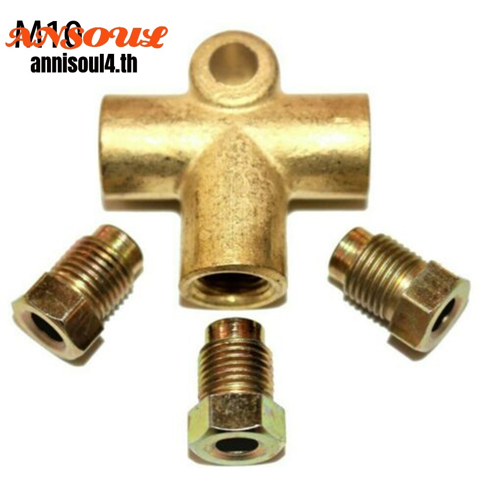 3-Way Brake T Piece Tee W/ 3 Male Nuts Short Union Metric M10 3/16" ข้อต่อท่อ