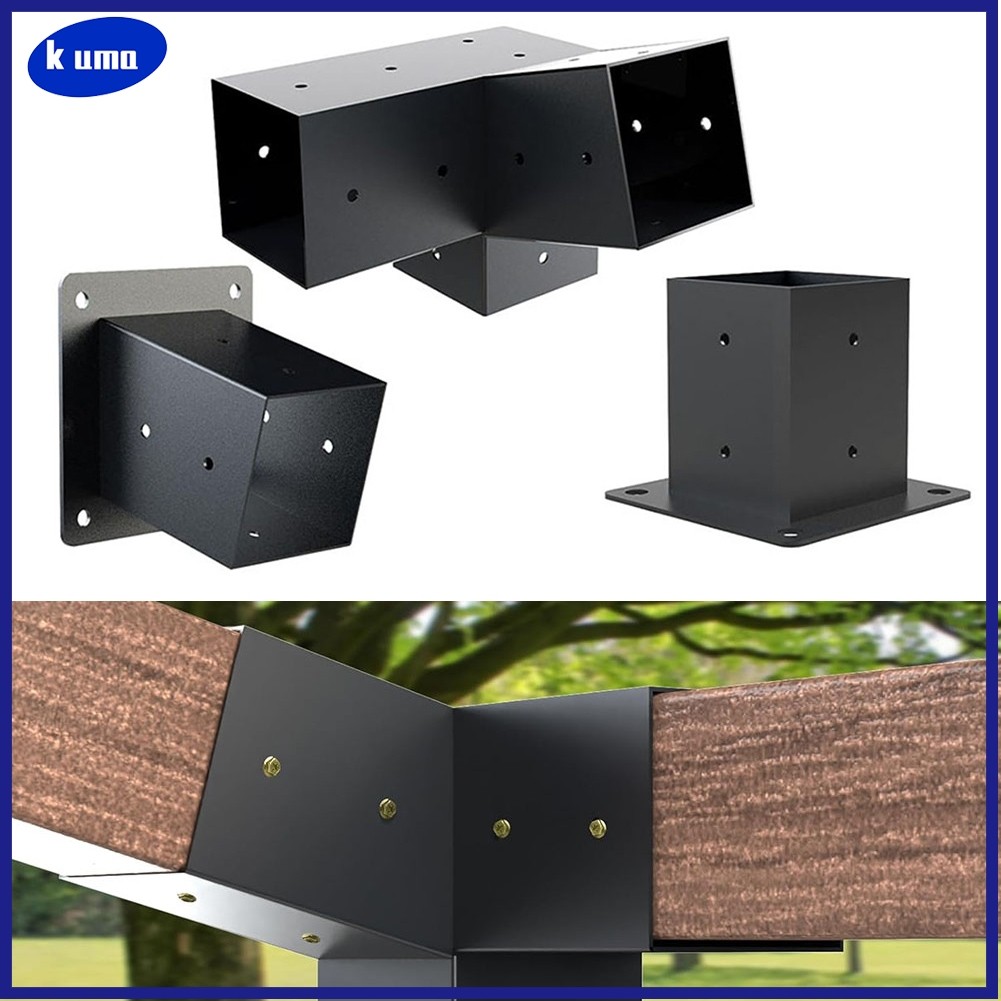kkuma-xk หลังคาเอียง Pergola Brackets ติดผนังพร้อมฮาร์ดแวร์สําหรับ 4x4 นิ้ว Porch Gazebo