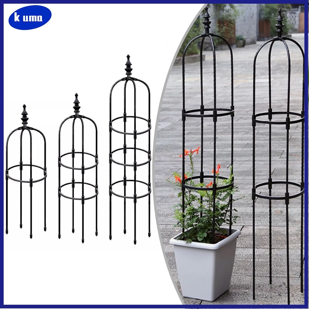 kkuma-xk โลหะสวน Obelisk Trellis พืชสนับสนุนสําหรับกระถางปีนเขาดอกไม้ Vine