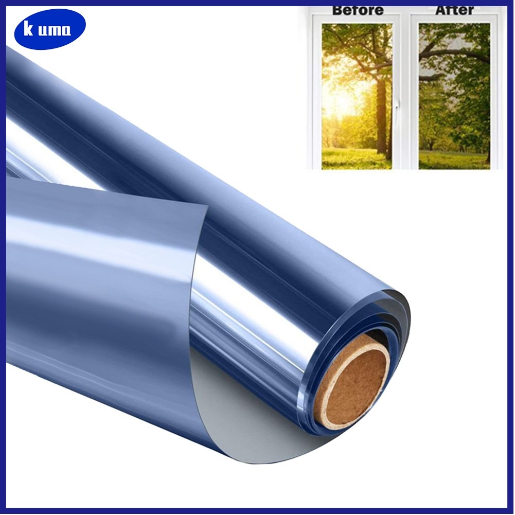 kkuma-xk ความเป็นส่วนตัวหน้าต่างฟิล์มกระจกสะท้อนแสงควบคุมความร้อน Sun Blocking สติกเกอร์กระจก