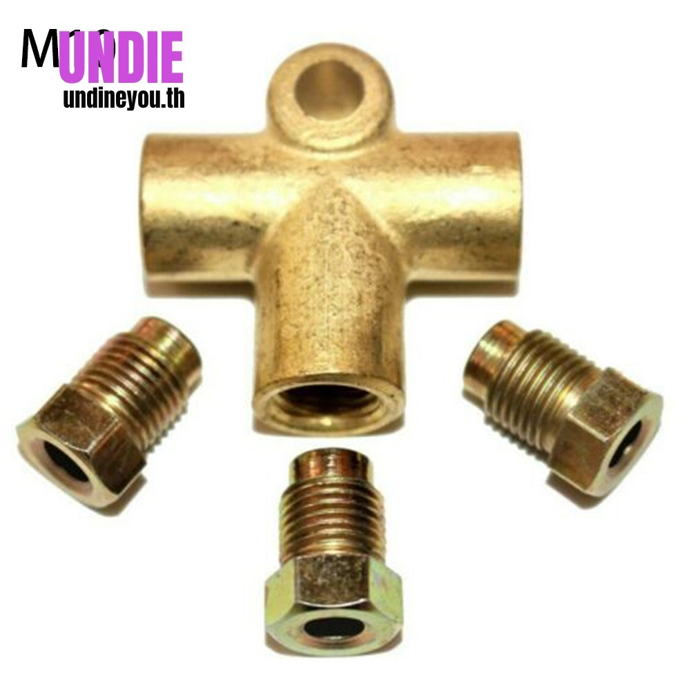 3-Way Brake T Piece Tee W/ 3 Male Nuts Short Union Metric M10 3/16" ข้อต่อท่อ
