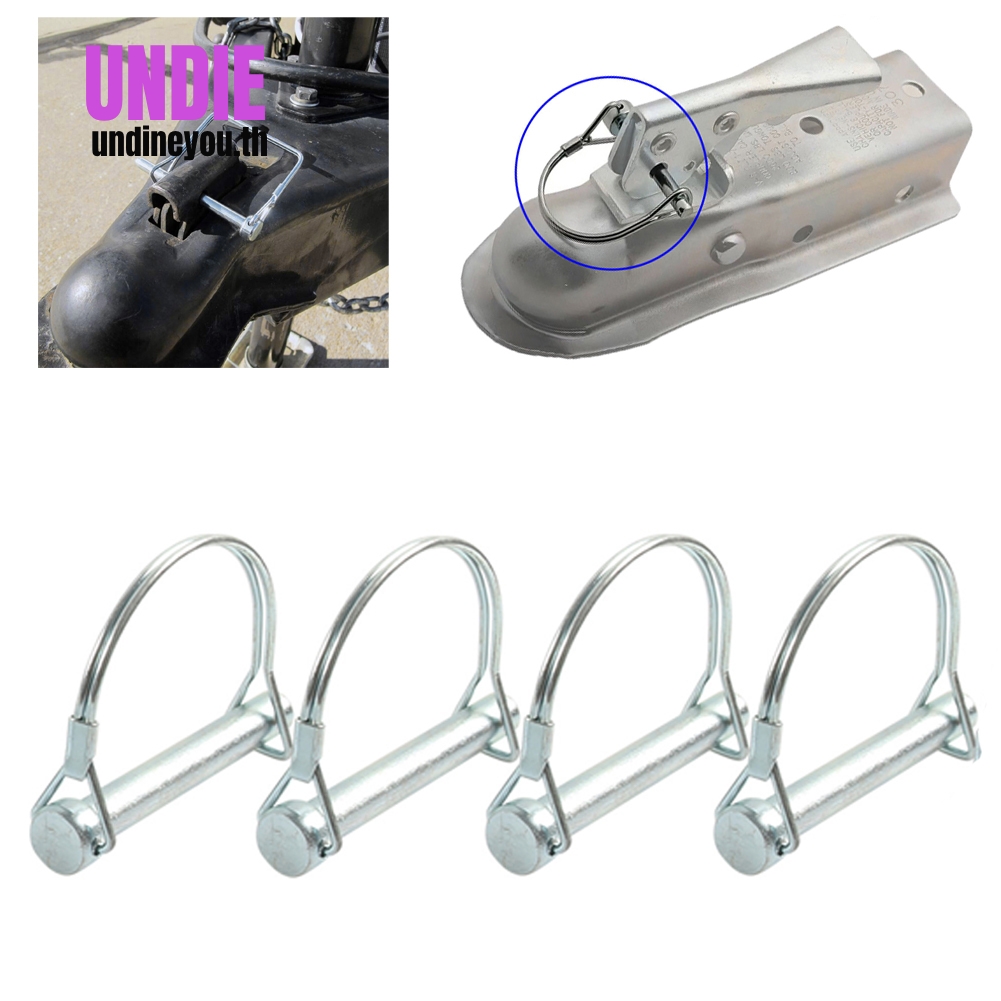 4x M8*70 มม.Trailer Coupler Hitch Pin ล็อค D รูปร่าง Heavy Duty ลากจูงความปลอดภัยล็อค