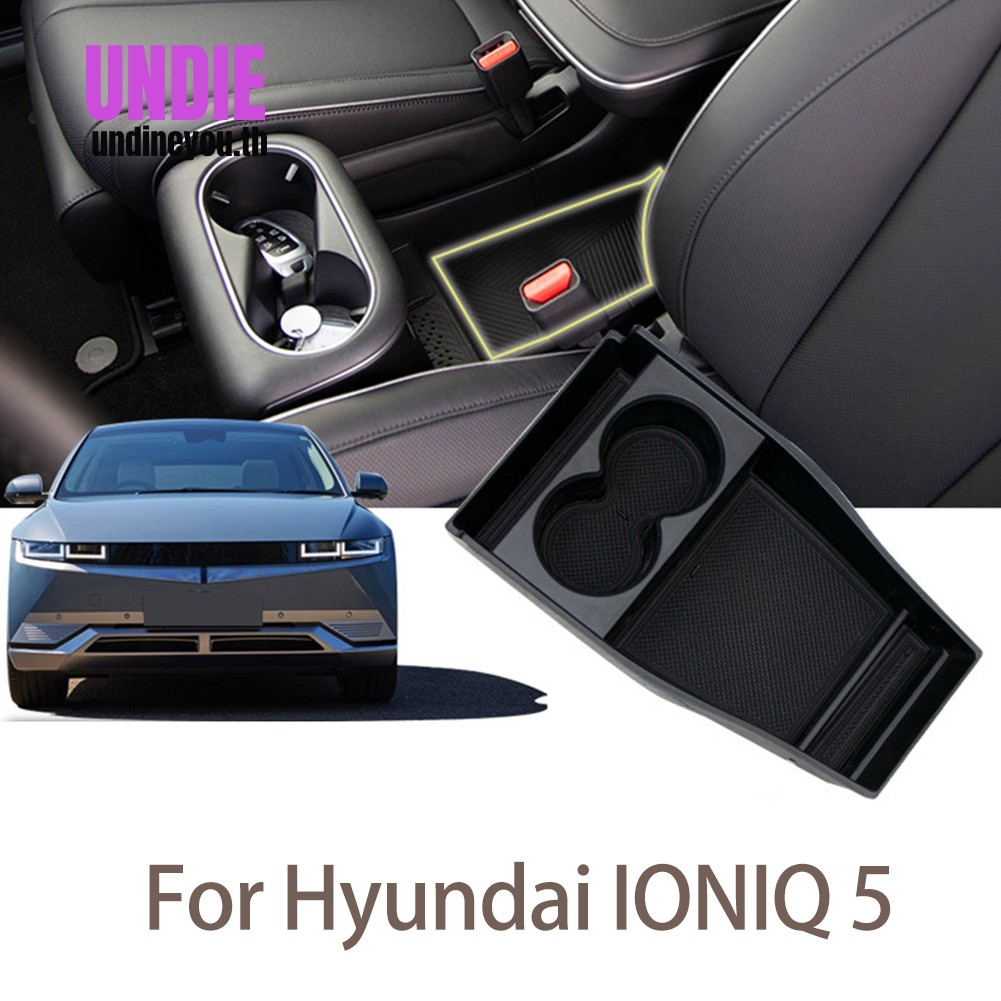 ABS สีดําคอนโซลกลางกล่องเก็บถาดสําหรับ Hyundai IONIQ 5 2021+
