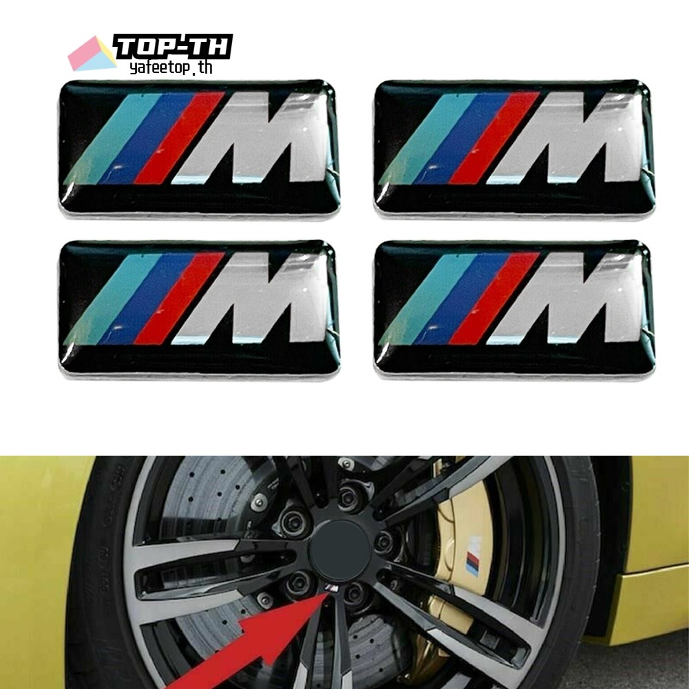 5 ชิ้นสําหรับ BMW M Tec Sport Badge สติกเกอร์ล้อโลหะผสมกีฬา 17 มม. x 9 มม.