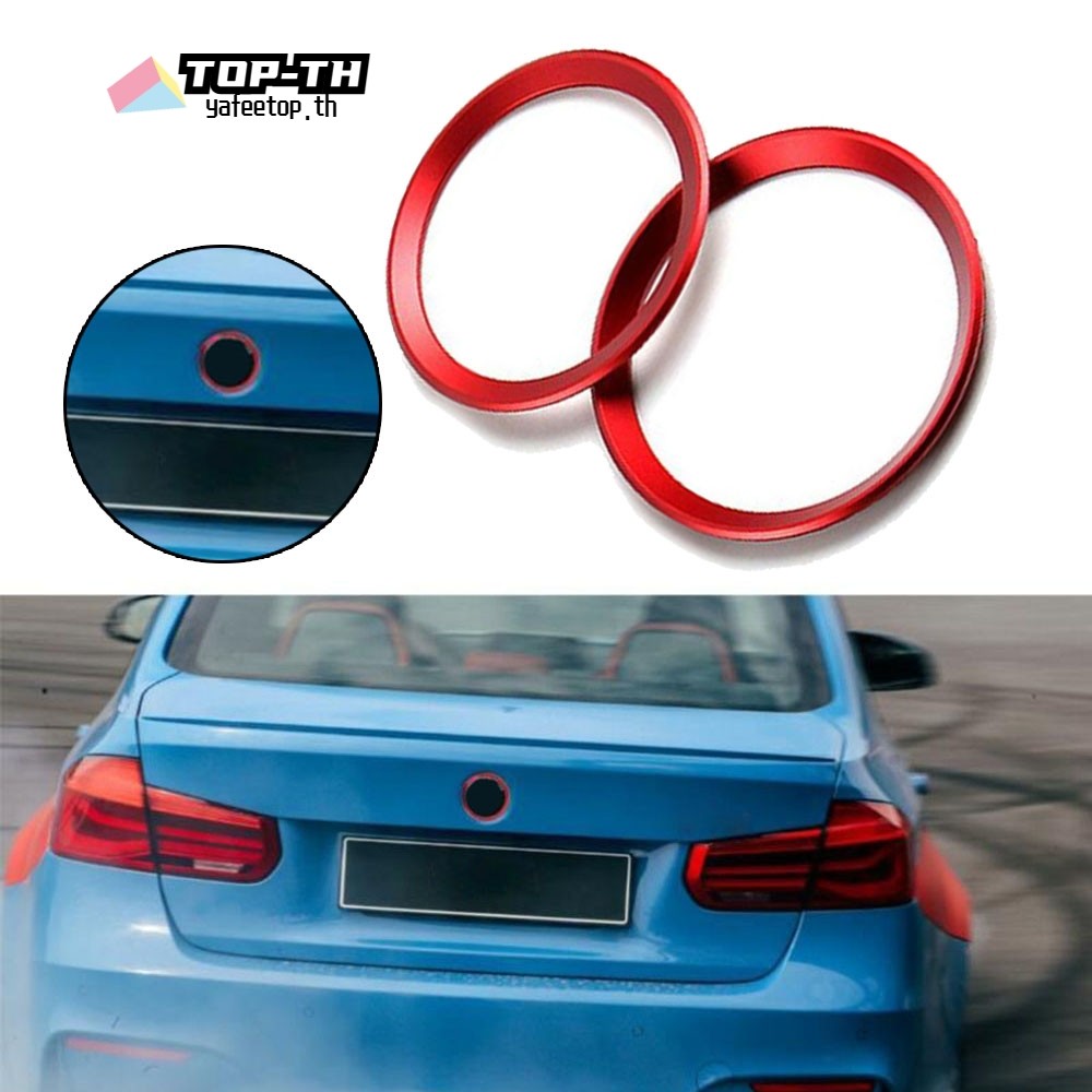 แหวนรอบโลโก้ด้านหน้าด้านหลังสีแดงสําหรับสําหรับสําหรับสําหรับ BMW 3 4 Series 82 มม. & 74 มม. Emblem