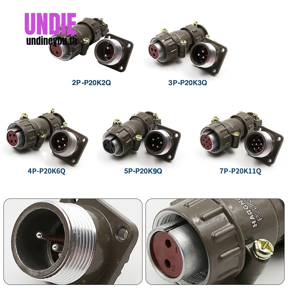 Metal P20K6Q Contacts 2-7 Pin Aviation Plug Connector M20 แผง Mount Flange