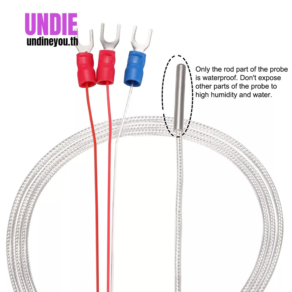 3.3ft PT100 Temperature Sensor Probe 3 สาย Thermocouple