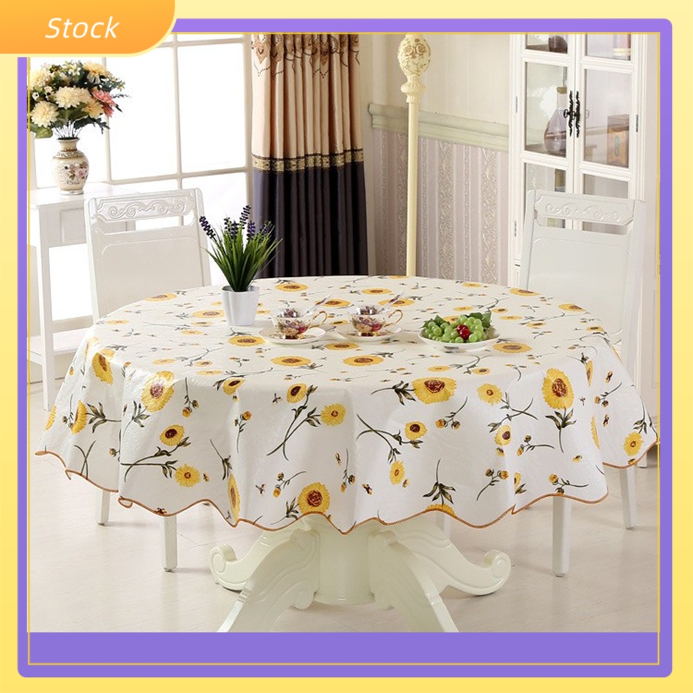 ELECTROSTORE Round Table Cloth Table Cloths Round สําหรับ 6 ที่นั่ง