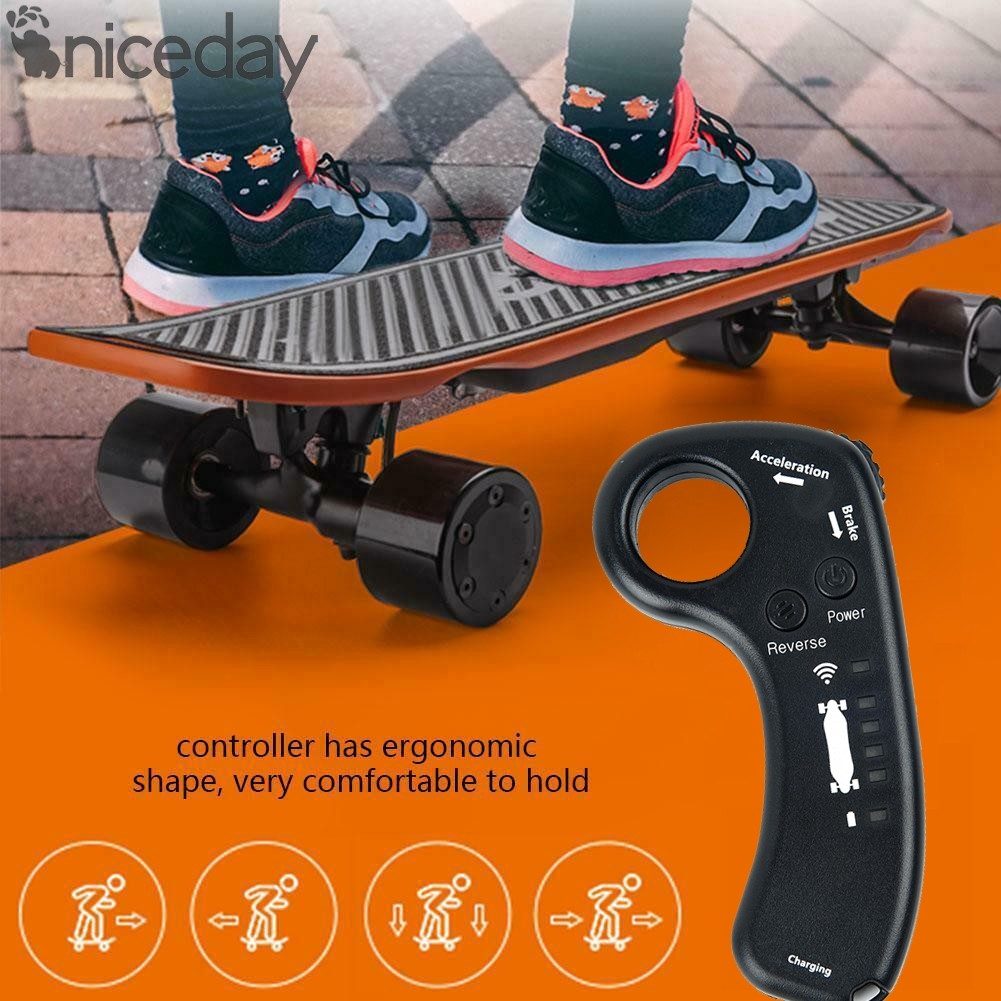 สเก็ตบอร์ด.Longboard ไฟฟ้า 4 ล้อ ควบคุมด้วยรีโมท และมี indicators แสดงสถานะแบตเตอรี่