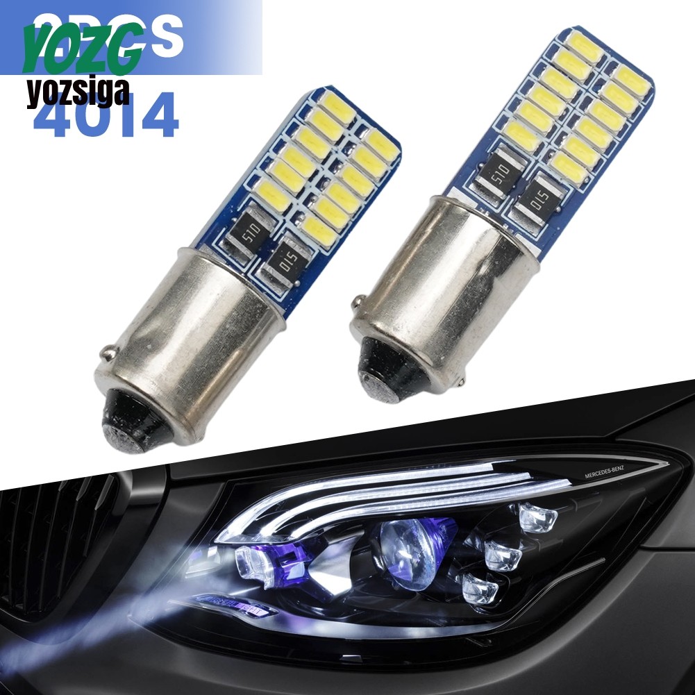2x ไฟรถยนต์ CANBUS BA9S 4014 24LED ไฟถอยหลังที่จอดรถอุปกรณ์เสริม