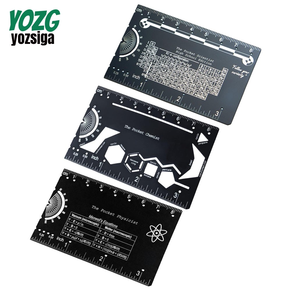 Pocket Small Metal Science Ruler Scale Multitool Metric สําหรับ Imperial Tool Lab Gear
