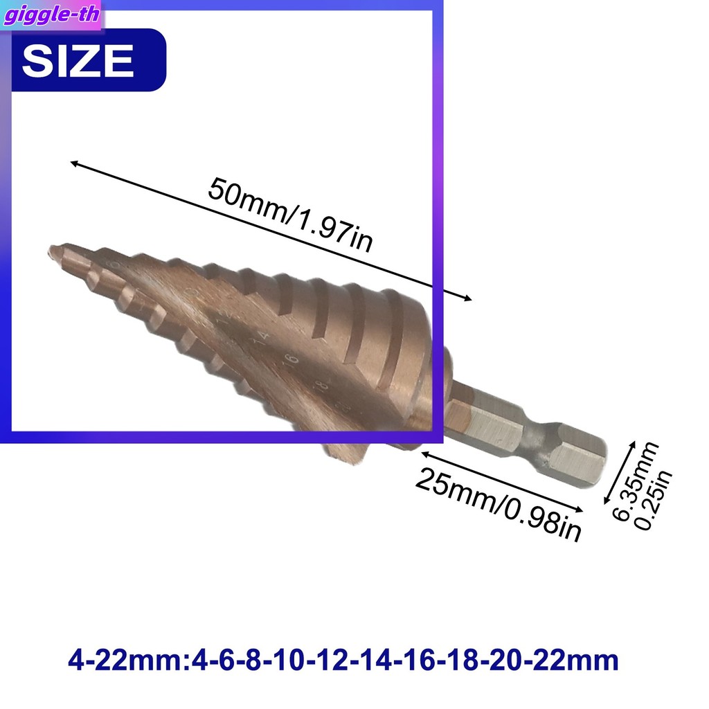 M35 5% Cobalt Step Drill Bit 3-12 4-22 6-24 HSS- HSS Cone สว่านโลหะ