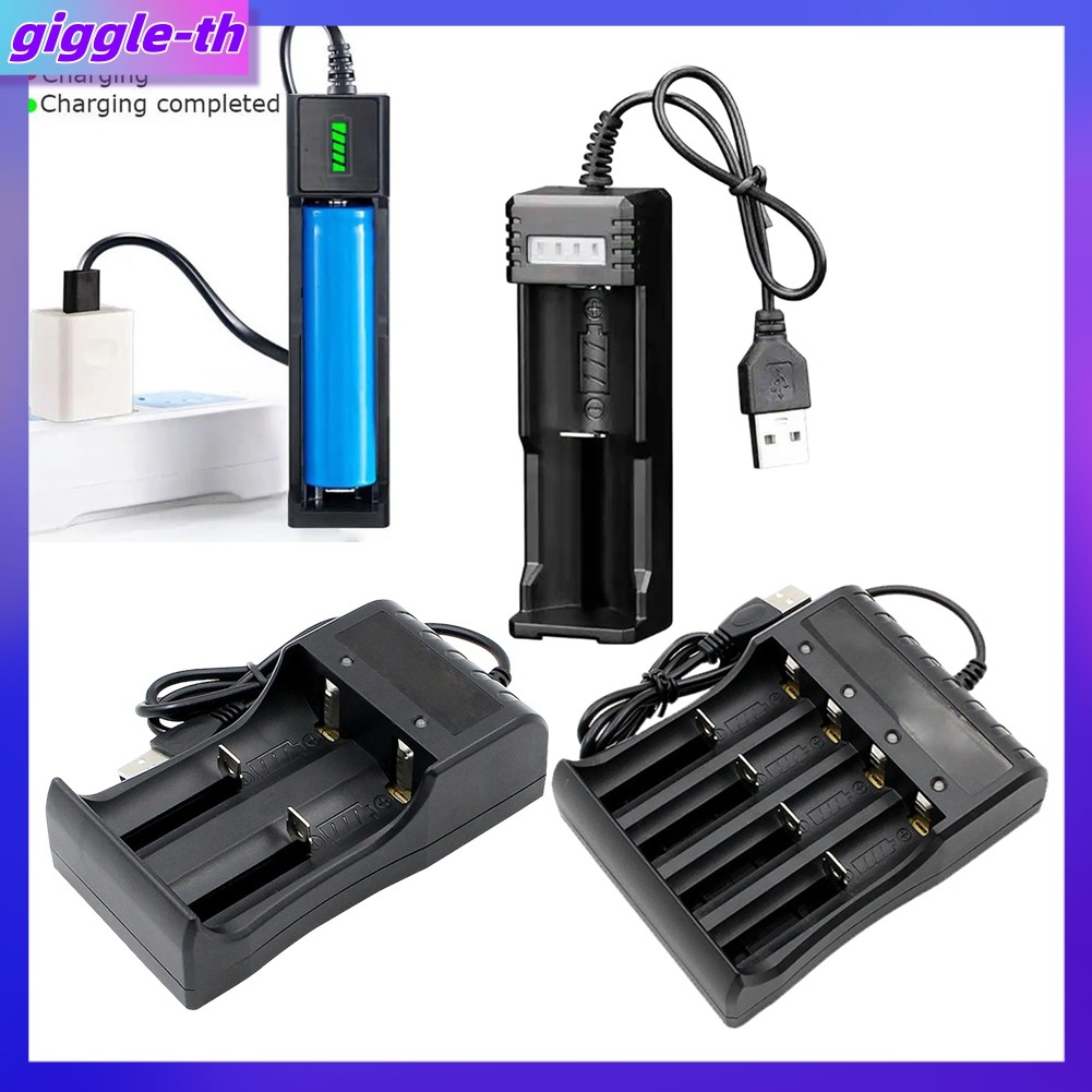 Sinlge Dual Slot USB เครื่องชาร์จแบตเตอรี่อัจฉริยะสําหรับ 14500 18500 26650 3.7V แบตเตอรี่