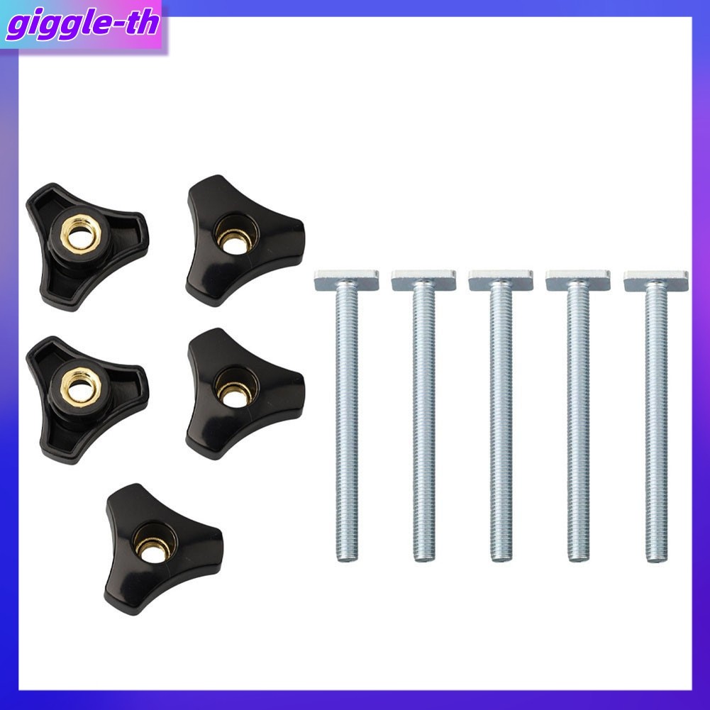 5 ชิ้น M8 ด้าย T-Track T Slot Bolts หรือถั่วสําหรับงานไม้เครื่องมือ Jigs Fastener