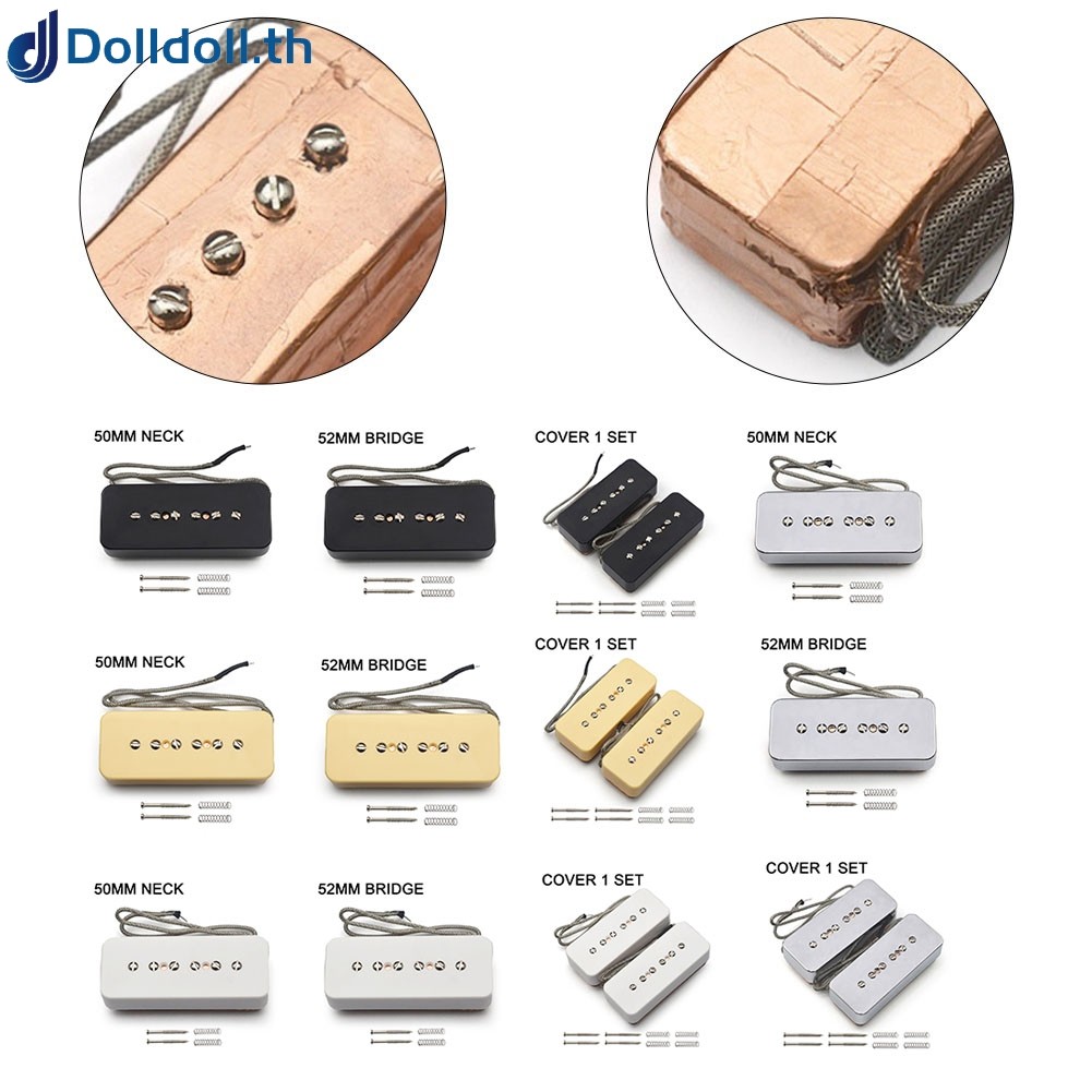 [Dolldoll]Alnico 5 P90 Style Pickup Dual Coil Pickup กีตาร์ไฟฟ้า Humbucker ไร้เสียงรบกวน