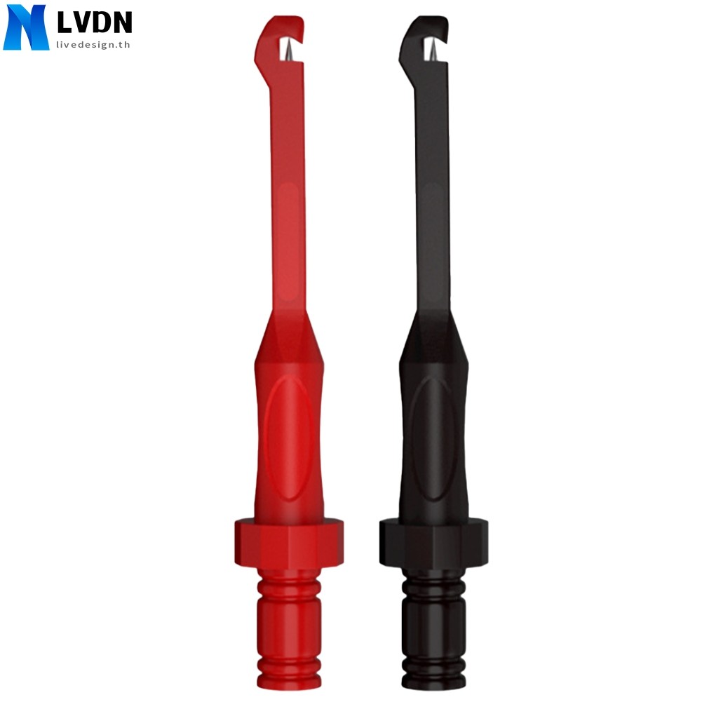 [LVDN] Test Probe Clip Non-Destructive Wire-Piercing 4MM Hook Tool สีแดงสีดํา J.30057
