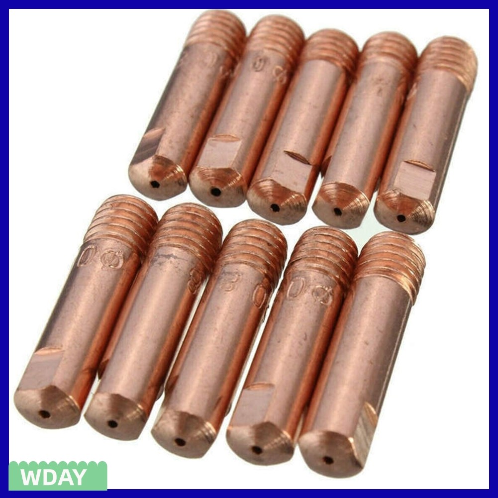 W-HOTMB 15AK MIG MAG เชื่อมไฟฉาย Contact Tip M6 ทองแดงหัวฉีดแก๊ส 0.6/0.8/1.0/1.2 มม.
